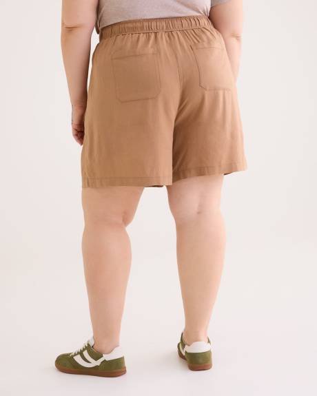 Linen Blend Pull-On Short