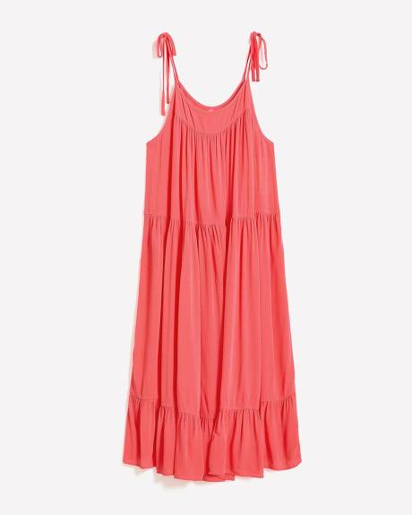 Long Crinkle Swim Cover-Up Dress