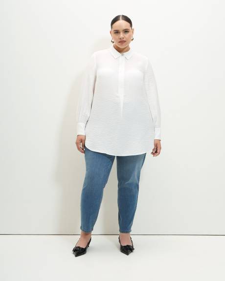 Loose Blouse with Jewel Buttons - Addition Elle