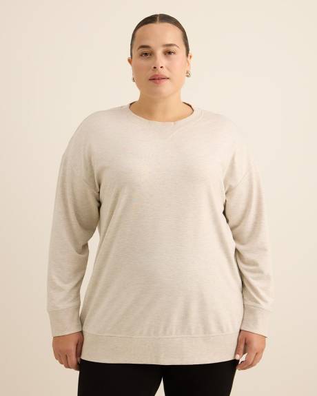 French Terry Tunic Top with Ribbed Details - Active Zone French Terry Tunic Top with Ribbed Details - Active Zone