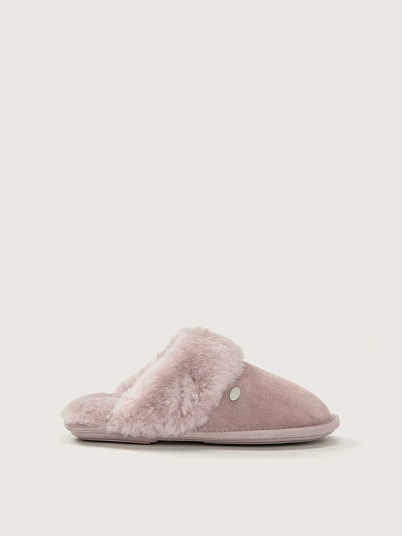 just sheepskin suede slip on slippers