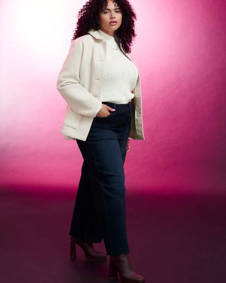 Jean taille haute à jambe très évasée, tissu responsable - Addition Elle