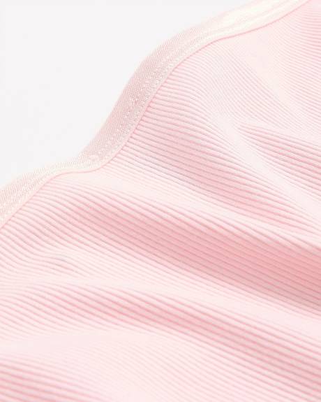 High-Cut Pink Ribbed Knit Brief - ti Voglio