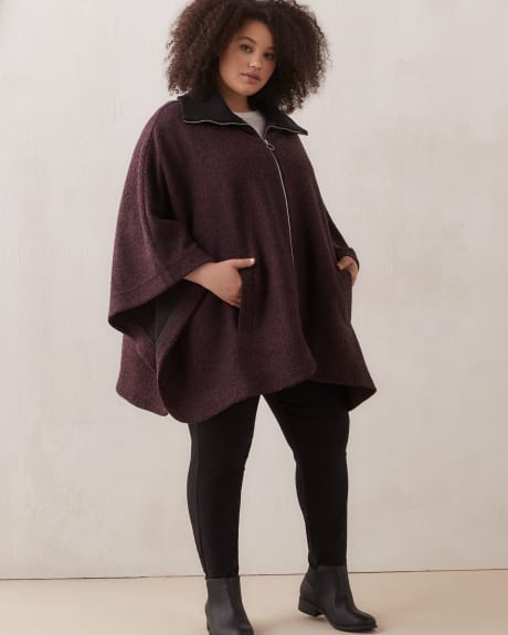 Cape Turn-Down Rib Collar With Zipper - In Every Story