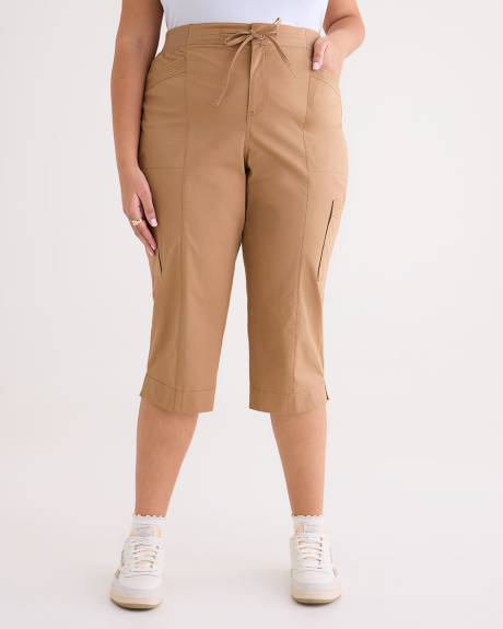 Cotton Capri with Ribbed Waistband