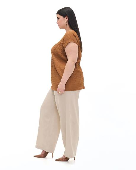 Knit Top with Crew Neck - Addition Elle