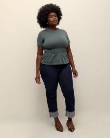 Responsible, Cuffed Fashion Straight-Leg Denim - Addition Elle