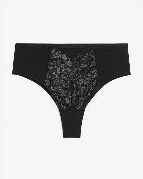 Black Cheeky Brief with Lace - Déesse Collection