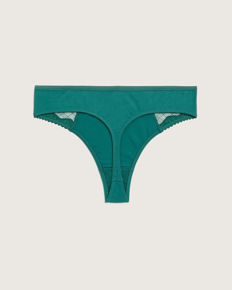 Solid Thong with Sides in Mesh - ti Voglio