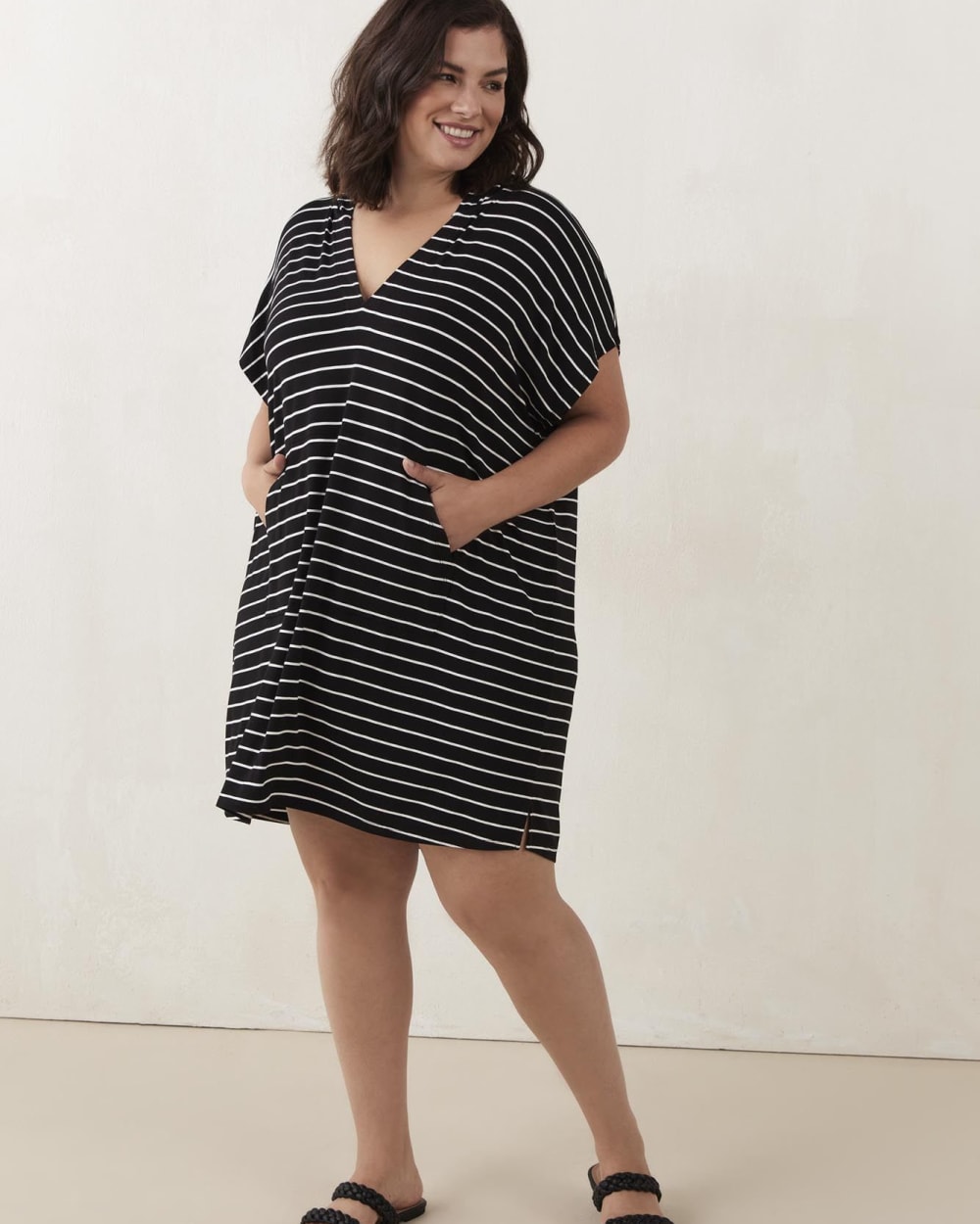Responsible, Striped Swim Cover Up with Hood Active Zone Penningtons