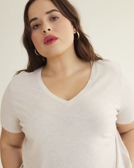 Boyfriend-Fit Short-Sleeve V-Neck Tee