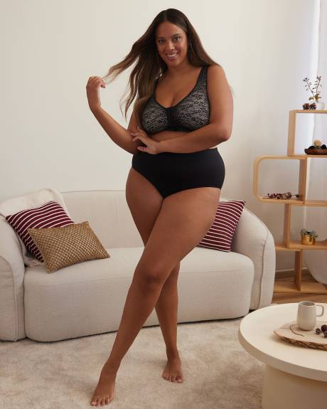 Seamless Ribbed Knit Brief with Golden Lurex - ti Voglio