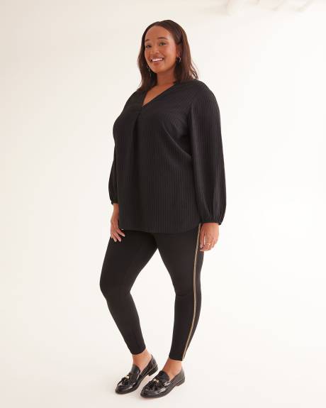 Black Ponte de Roma Legging with Decorative Side Trim - PENN. Essentials