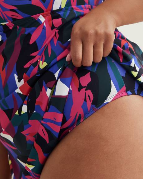 Robe-maillot tropicale avec bandeau torsadé