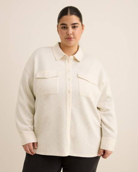 Buttoned-Down Stretch Knit Shirt
