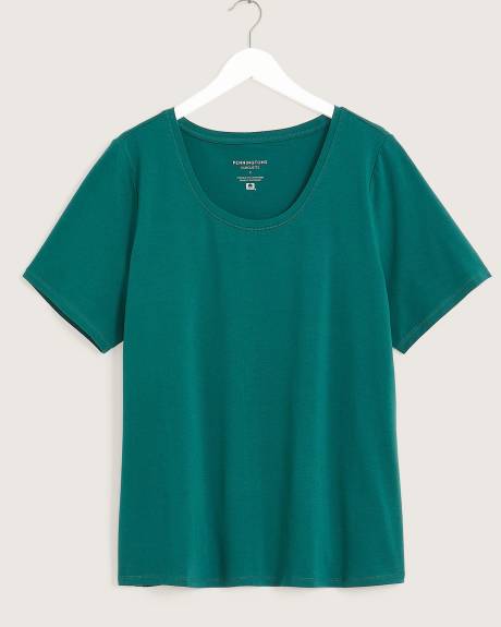 T-shirt à manches courtes et encolure ronde, coupe silhouette