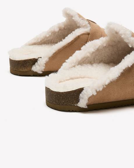 Extra-Wide Width, Faux-Suede Clog with Sherpa Lining