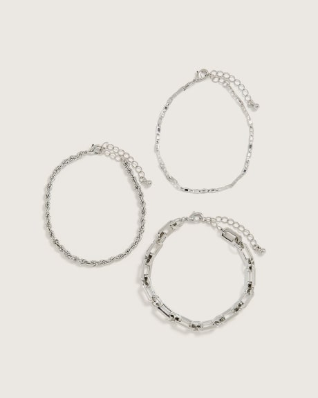 Assorted Chain Bracelets, Set of 3