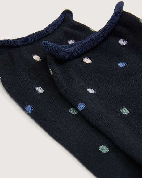 Rolled Edge Socks, Dot Print - In Every Story