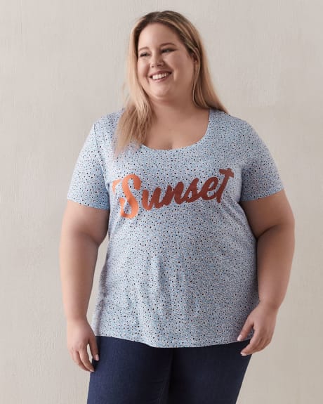 T-shirt coupe boyfriend à col rond - In Every Story