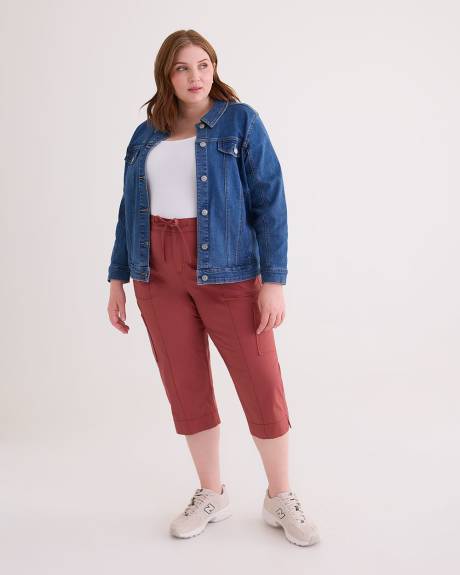 Cotton Capri with Ribbed Waistband