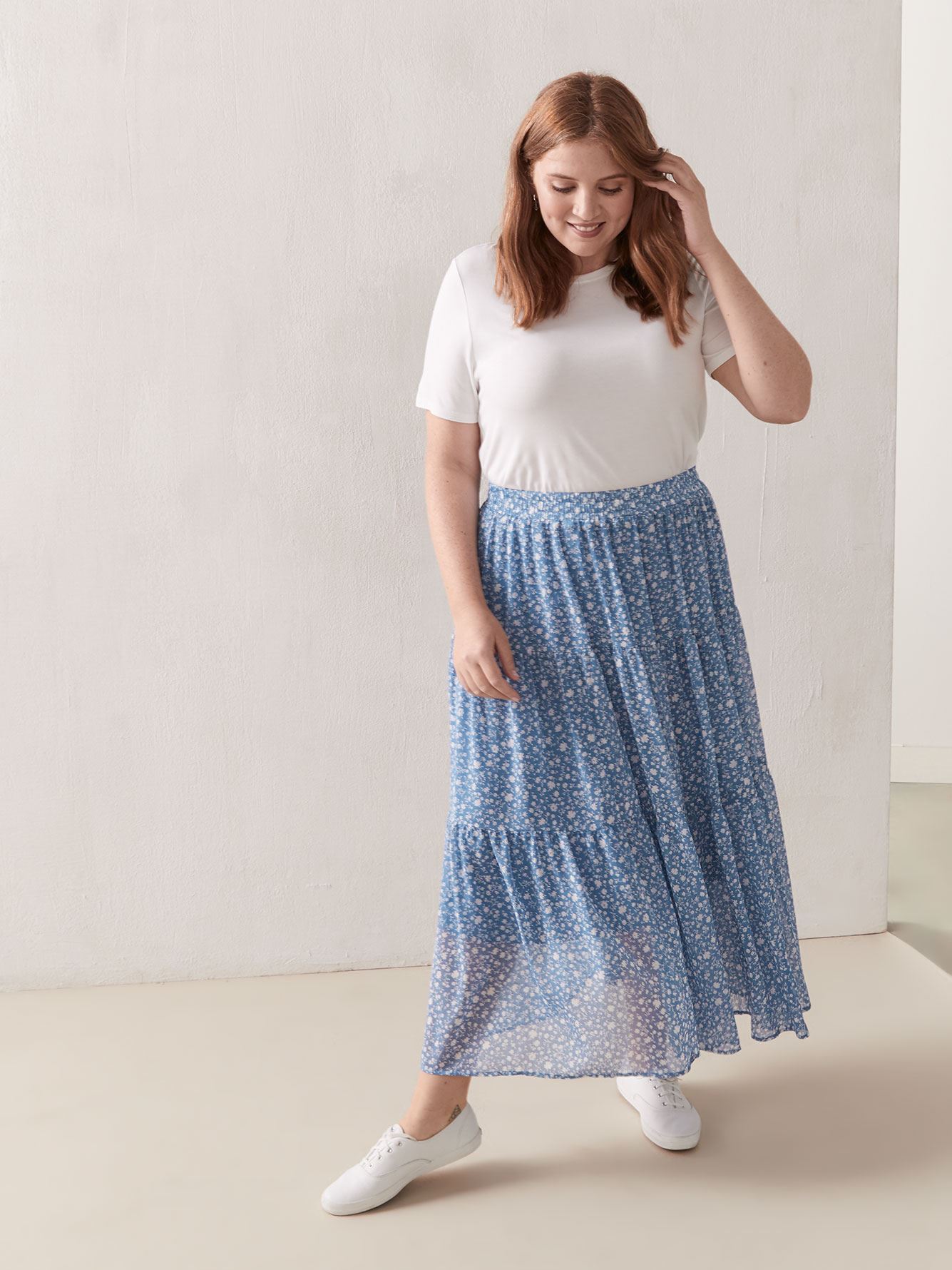 peasant style maxi skirt