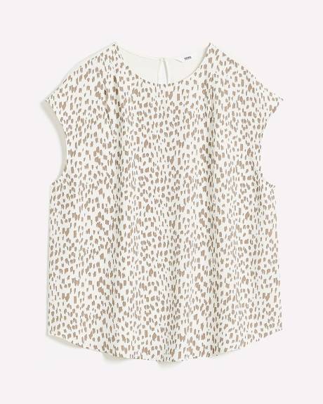 Blouse à petites manches en tricot mélangé, tissu responsable