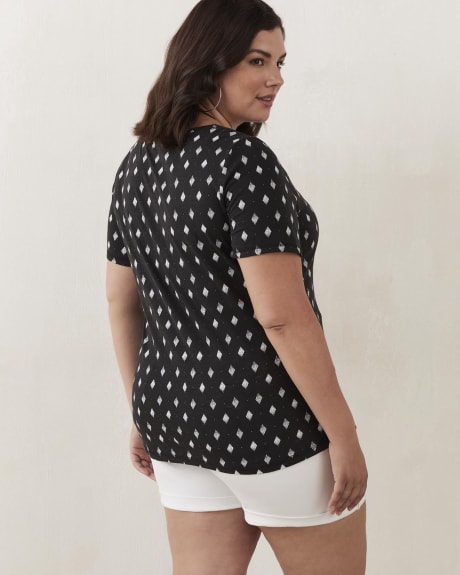Printed Crew-Neck Curvy Tee - In Every Story