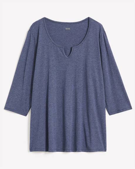 T-shirt avec col fendu, coupe girlfriend - Essentiels PENN.