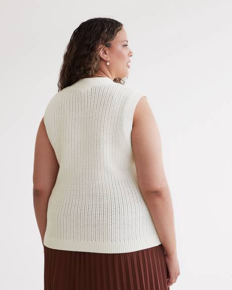 Buttoned Down Cable Sweater Vest