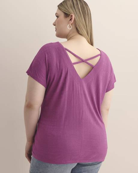Extended-Sleeve Top with Crisscross Back