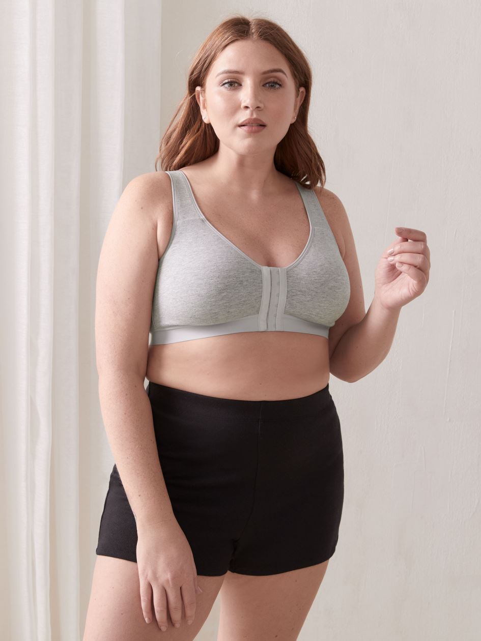 Front Closure Wireless Heathered Cotton Bra Penningtons