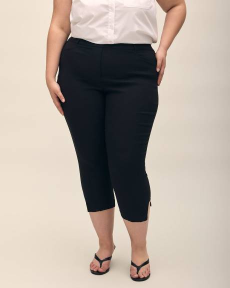 Pantalon capri, coupe ingénieuse, tissu responsable