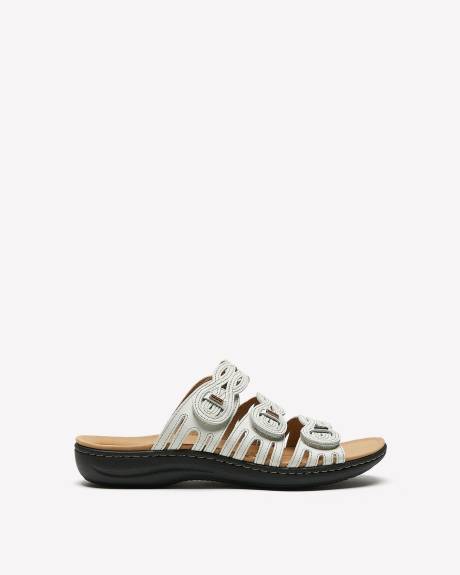 Sandale en cuir à talon plat, pied large - Clarks