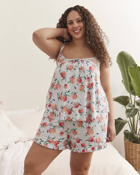 Camisole de pyjama à motif de fruits, coupe trapèze, tissu responsable - ti Voglio