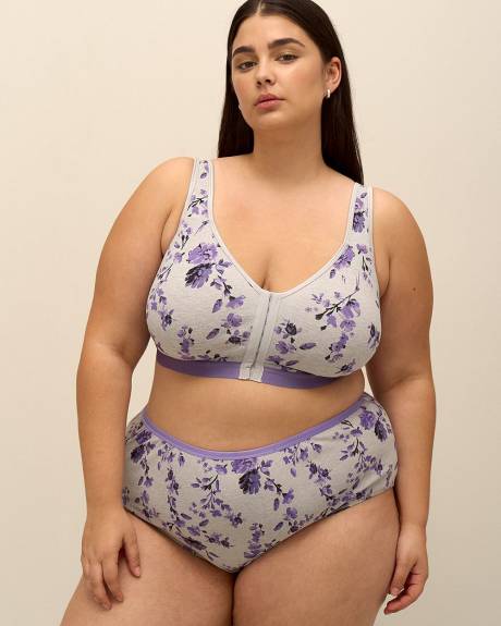 Front-Closure Floral Cotton Bra - ti Voglio