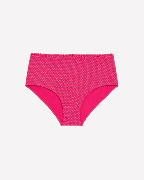 Culotte de coton imprimée avec taille en dentelle - ti Voglio