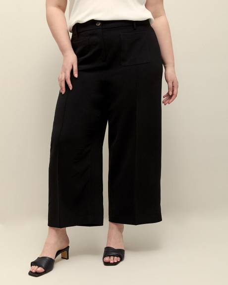 Wide-Leg Cropped City Pant