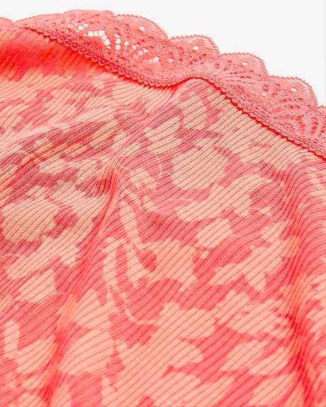 Culotte échancrée à motif floral avec dentelle et boucle - ti Voglio