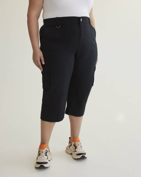 Pantalon capri avec bande de taille côtelée