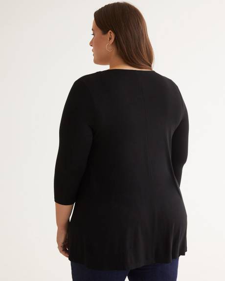 Responsible, Black V-Neck Swing Knit Top