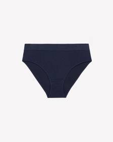 Culotte échancrée côtelée bleue avec bande de taille en dentelle - ti Voglio