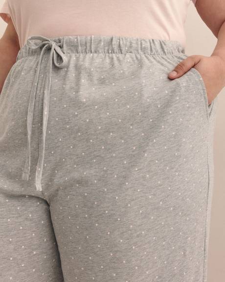 Heather Grey Cotton Capri Pyjama Pant - ti Voglio