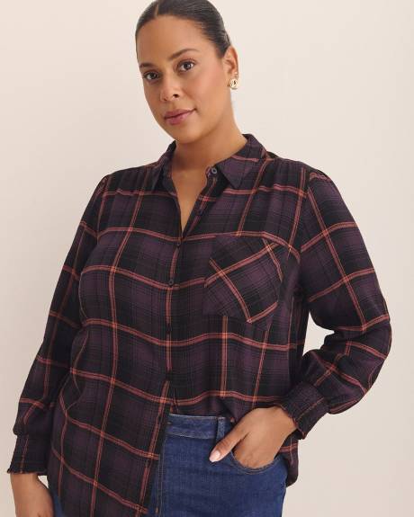 Plaid Long Buttoned-Down Shirt