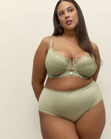 Soutien-gorge non doublé en dentelle avec fermeture avant et armatures – Déesse Collection
