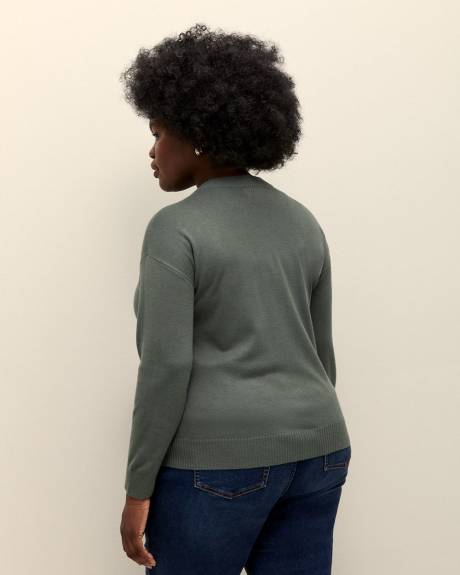 Cardigan boutonné à col rond, tissu responsable - Addition Elle