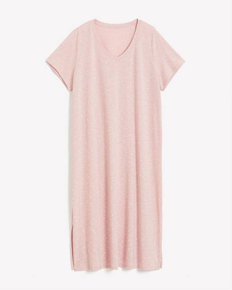 Robe de nuit longue lilas fleurie - ti Voglio