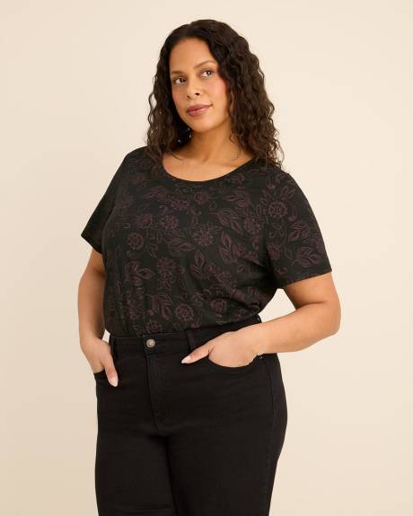 T-shirt imprimé à col rond, coupe curvy - Essentiels PENN.