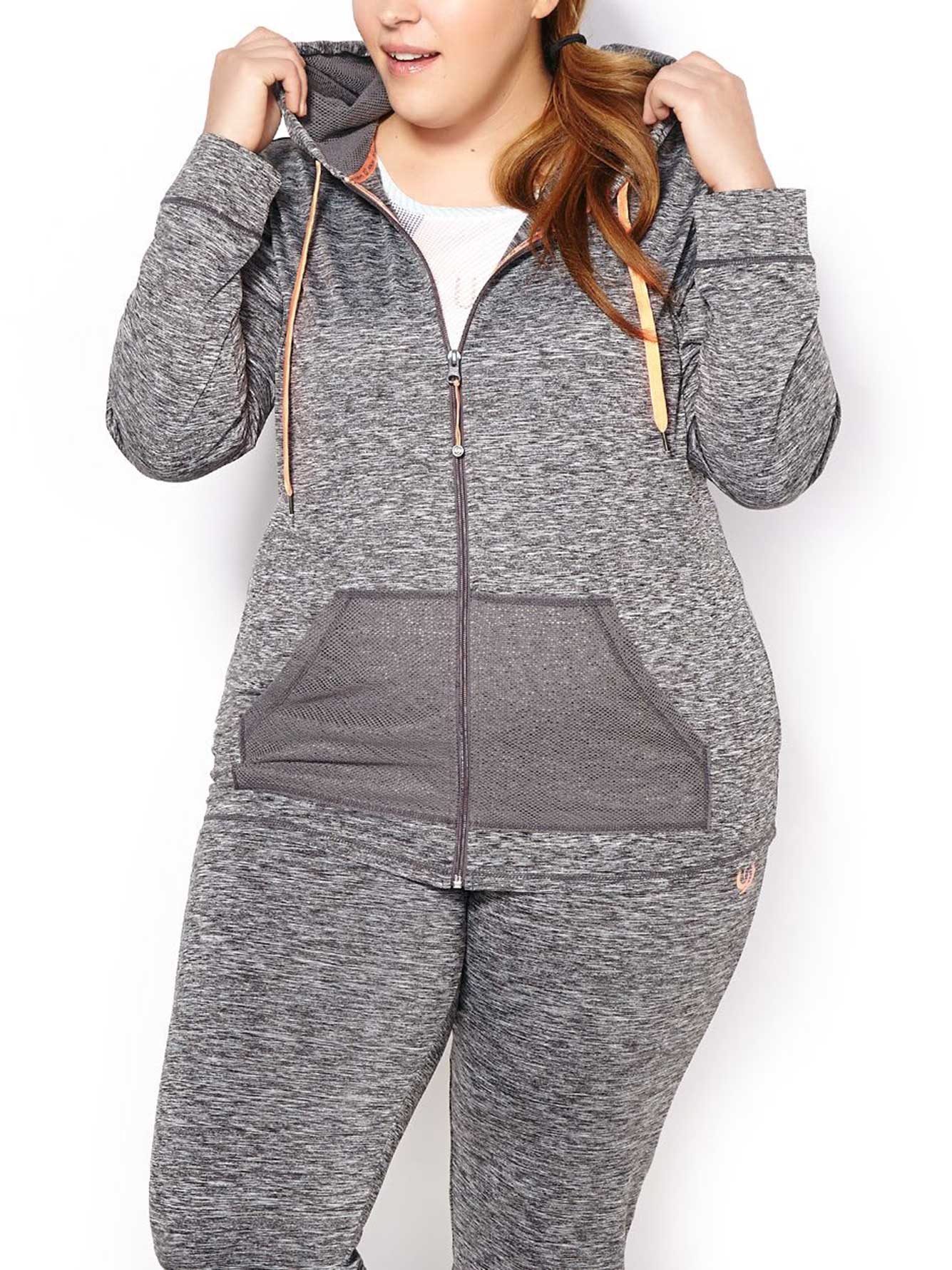 ActiveZone PlusSize Hooded Jacket with Mesh Penningtons