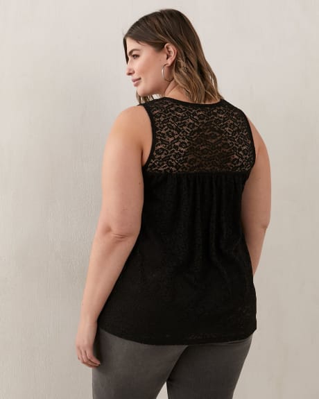 Sleeveless Top With Lace Detail - Addition Elle